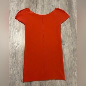 Free People Intimately Free Orange Lycra Stretch Top Decorative Perforations M/L